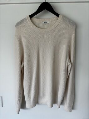 Sandro Men's Cream Knit Crewneck Sweater sz XL Length